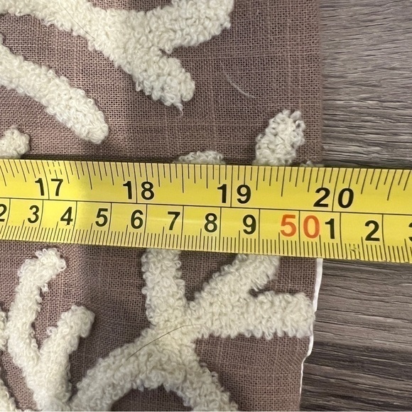 Throw Pillows Taupe & Cream. One PAIR. Coral Motif. 100% Duck Feather Inserts. - Picture 7 of 11